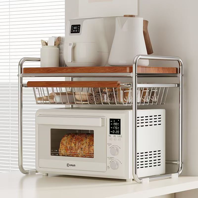 Kitchen Appliances Essentials - حامل ميكروويف بتصميم منتصف القرن مع
