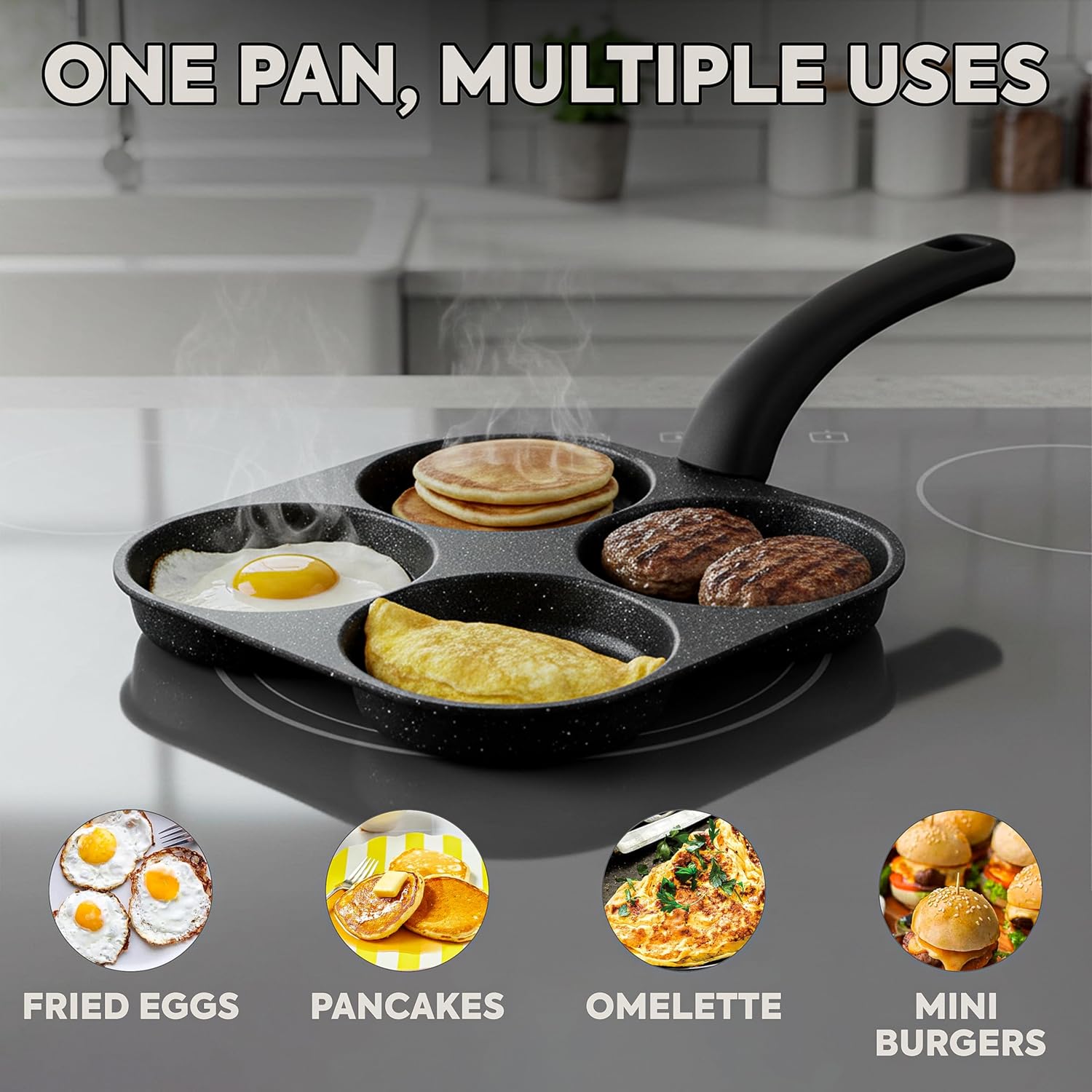 Electric Griddle Pancake - مقلاة بيض غير لاصقة، مقلاة فطائر