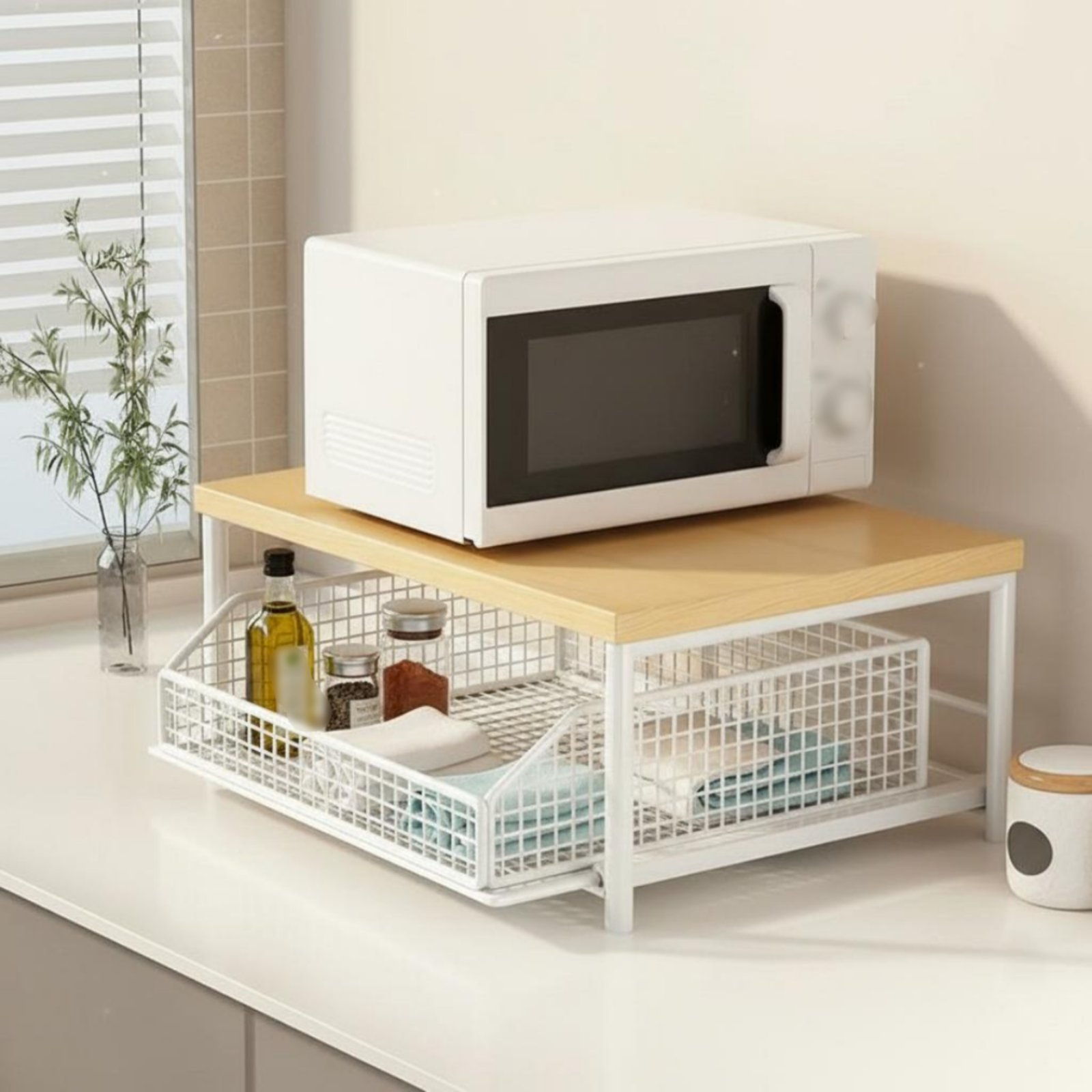 رف مطبخ من طبقتين لتوفير المسا - مراجعة Kitchen Appliances Rack وسعره