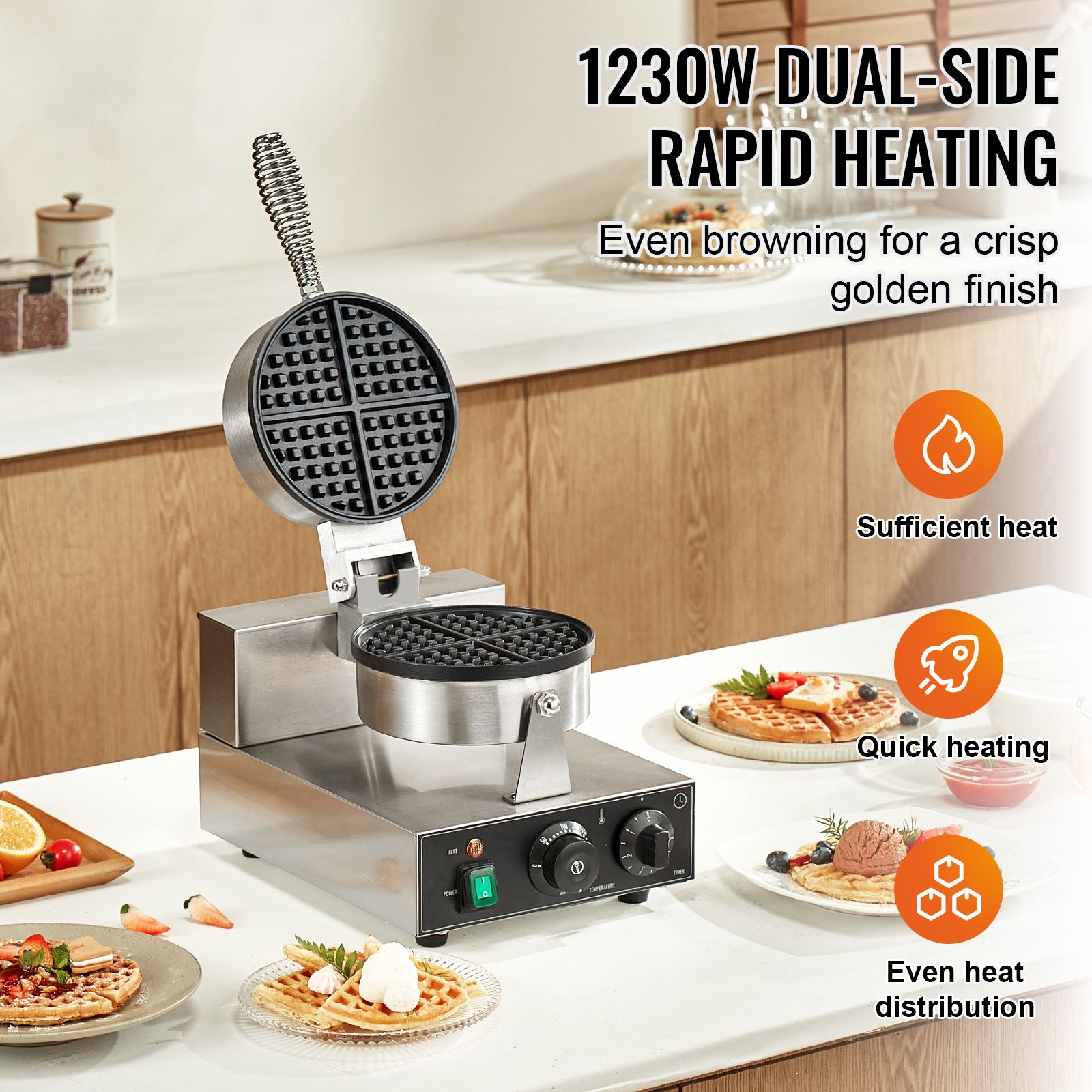 آلة صنع الوافل التجارية، جهاز  - مراجعة Waffle Iron Belgian وسعره